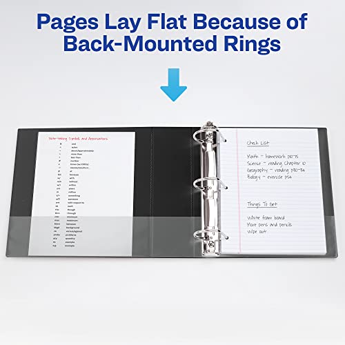 Avery Heavy-Duty View 3 Ring Binder, 4" One Touch Slant Rings, 760-Sheet Capacity, 4.5 Inch Wide Spine, Great for Home, School Supplies, Office, or Organization Needs, 1 White Binder (79704) - size: 4"