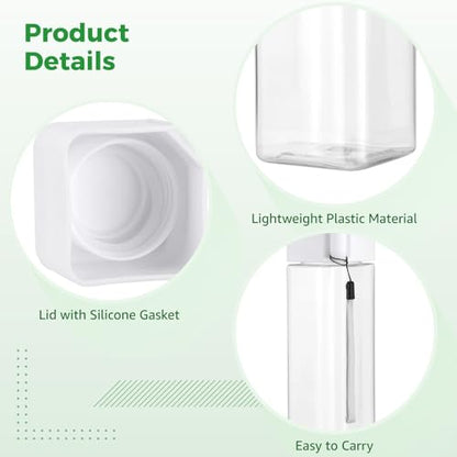 OMISTAR 30 PCS Water Bottles Bulk, 17 oz Plastic Water Bottles, Reusable Leak Proof Portable Water Bottle With Handle Strap for School Classroom Travel Camping Cycling Fitness (White) - color: White