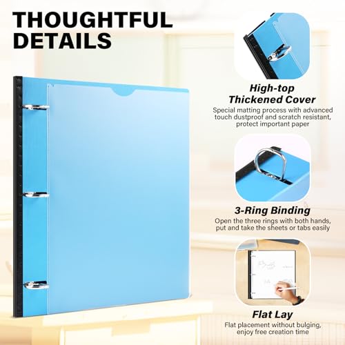 1 Inch Telescoping 3 Ring Binder-12PCS, Flexible Binder with Customized Front Cover, Holds 8.5x11 Paper, School Office Supplies, 4 Colors - color: Blue,green,pink,red, size: 1 Inch, style: with Customized Cover - 12PCS
