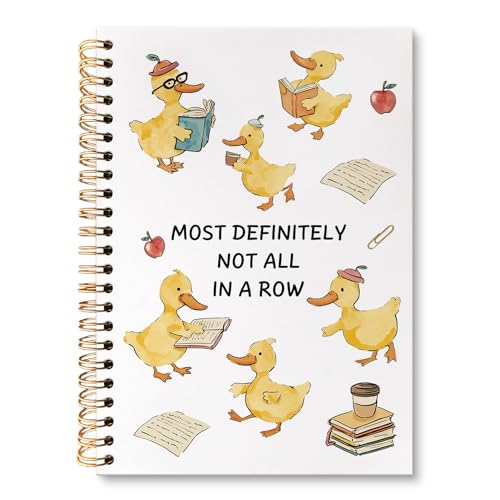 Funny Teacher Gifts for Ducks Spiral Notebook, Most Definitely Not All in a Row Funny Sarcastic Joke Duck Journal for Notes Planning, Gift for Teachers Coworkers Students, 5.5 x 8.3 Inch - color: Duck
