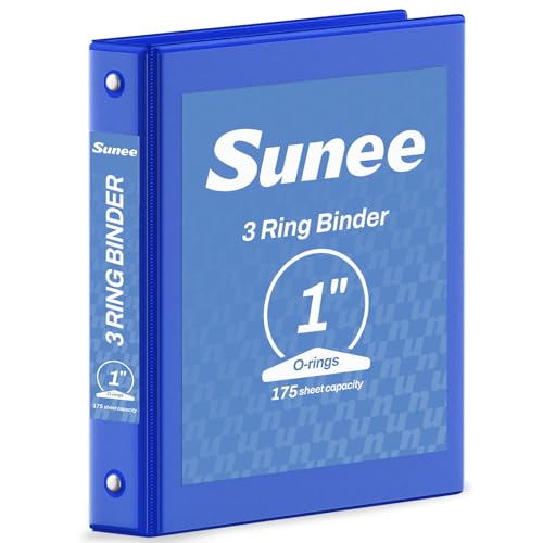 SUNEE 3 Ring Binder 1 Inch 1 Pack, Clear View Binder Three Ring PVC-Free (Fit 8.5x11 Inches) for School or Office Supplies, Cobalt Blue - color: Cobalt Blue, size: 1 Inch