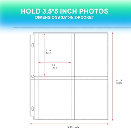 Aegero 100 Pack 3.5 x 5 Photo Sleeves for 3 Ring Binder(800 Pictures), Seed Storage Organizer Sleeves,Clear Sleeves for Seed Packet Storage, Seed Keeper, Seed Organizer Binder - size: 3.5x5inch-4pocket, style: 100 pack