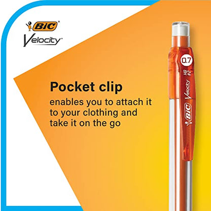 BIC Velocity Original Mechanical Pencil, Medium Point (0.7mm), Smooth Dark Writing, 2-Count (Pack of 2) - size: 2 Count (Pack of 2)