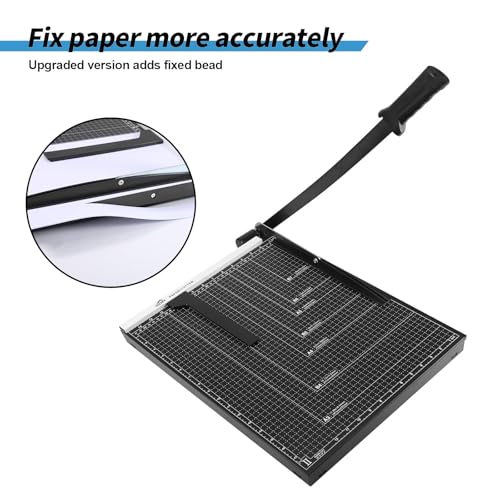 ISDIR Guillotine Paper Cutter 18" with Integrated Pressure Bar – Heavy Duty Metal Base, 15 sheet Capacity, Magnetic Guide & Safety Guard – Precision Trimmer for Cardstock, Crafts, DIY, Photos & Office - color: 18"black