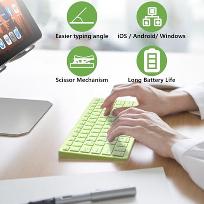 MMK Bluetooth Keyboard, Tablet Keyboard Compatible iPad 11th Generation,iPad 10th/9th/8th & Air 5th/4th, iPda Pro 13/12.9/11-Inch and Air 13/11-Inch Models and More Bluetooth-Enabled Devices-Green - color: Matcha Green
