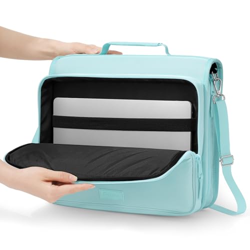 SUNEE Zipper Binder 3 Ring 2-Inch in Sky Blue Features a Shoulder Strap, 13 Inch Laptop Pocket, with Multiple Storage Pockets. Ideal Organizer for Middle School Students - color: Sky Blue