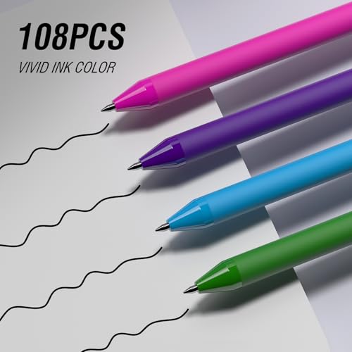 208 Pack Black Pens - Bulk Pens 1.0mm No Bleed Retractable Ballpoint Pens | Medium Point Smooth Writing Black Ink Click Pen for Waitress, Server, Office, business - color: multicolors-black ink