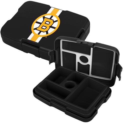 FOCO NHL Unisex-Adult Officially Licensed Team Color Stripe Primary Logo Hockey Leak Proof 5 Compartment Bento Lunch Box - Boston Bruins - color: Boston Bruins