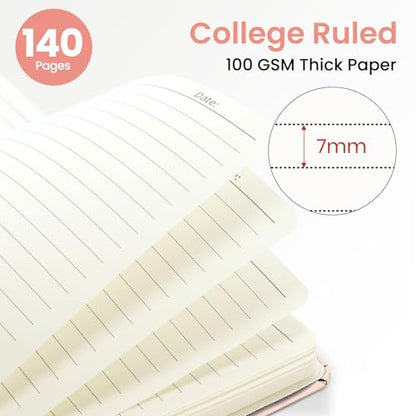 ZOTIA Lined Spiral Journal for Women, A5 Aesthetic Hardcover Notebook for Work, School & Note Taking, Pretty College Ruled Journal, 140 Pages, 6" x 8", Desert Mirage - color: N-Desert Mirage