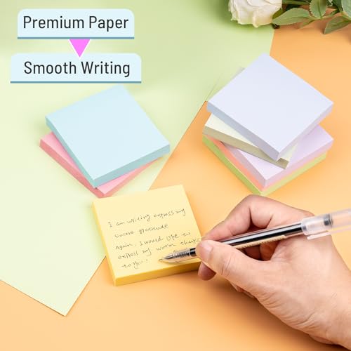 Sticky Notes 3x3 Inches, 8 Pads, 800 Sheets, 8 Color Sticky Note Pads, Premium Sticky Pads, Sticky Notes Bulk, Self-Stick Note Pads, 100 Sheets/pad
