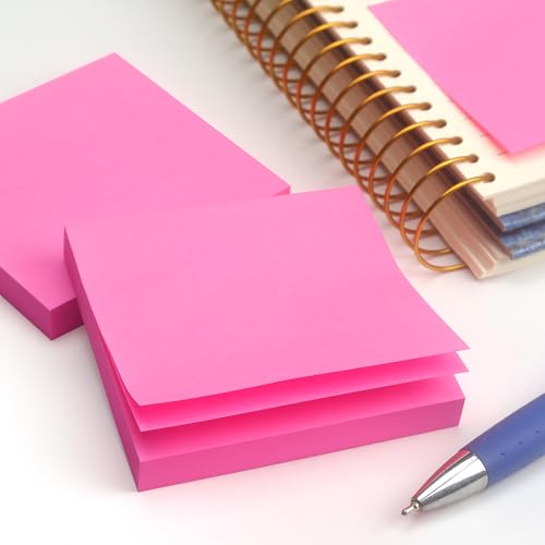 Sticky Notes 3x3 Self-Stick Notes Pads with 6 Bright Colors, Easy to Post for Office, Shool, Home, 6 Pads/Pack, 100 Sheets/Pad (Red) - color: Red
