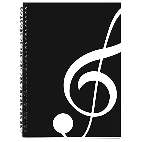 MAXCURY Blank Sheet Music Composition Manuscript Staff Paper Art Music Notebook Black 100 Pages 26x19cm (Black) - color: Black Note