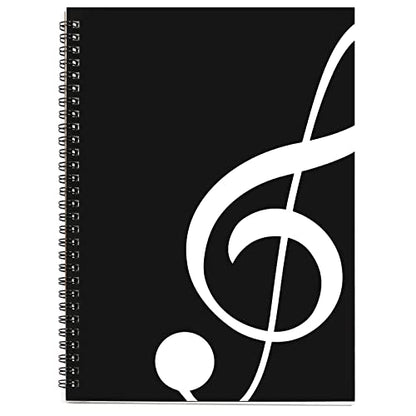 MAXCURY Blank Sheet Music Composition Manuscript Staff Paper Art Music Notebook Black 100 Pages 26x19cm (Black) - color: Black Note