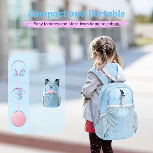 TONOSHARK Kids Bluetooth Headphones with Active Noise Cancelling, Wireless Over-Ear Headphones for Boys Girls, Foldable, Adjustable, 40H Playtime, Mic for School Travel (Purple Blue) - color: Purple blue