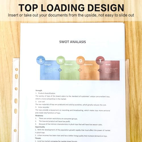 Sheet Protectors, PANDRI 1000 Pack Clear Heavy Duty Plastic Page Protectors Sheet Reinforced 11-Hole Fit for 3 Ring Binder Fits Standard 8.5 x 11 Paper, 9.25 x 11.25 Top Loaded, Excluding Acid - size: 1000 PACK