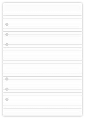 (3-Pack) A5 Lined Refills Paper for Filofax Planner/Binders/Organizer, 6 Hole Punched Loose Leaf Paper, Total 300 Sheets/600 Pages, 100gsm, White, 148 x 210mm - size: 300 Sheets