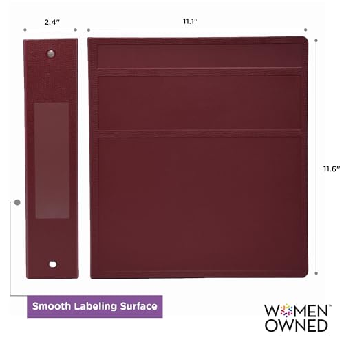 Carstens 2-Inch Heavy Duty 3-Ring Binder - Side Opening, Wine, Durable Plastic, Precision No-Gap Rings, Waterproof Covers, No Pockets, Holds 300 Letter-Sized Sheets, BPA-Free, Made in USA (2823-3R) - color: Burgundy, size: Individual