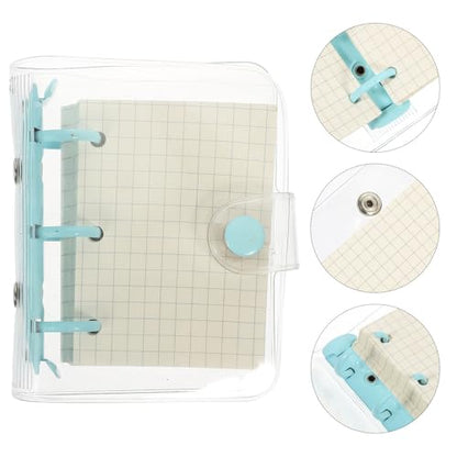 STOBAZA Mini Cover 3-ring Loose Leaf Notebook, Practical Small Binder Notepad for Students, Creative Scrapbook Journal for Office and School Use
