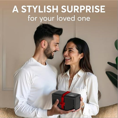 Umami Bento Box Adult, Leakproof, All-in-1 Lunch Containers for Adults | 40 oz, microwave & dishwasher safe, 4 utensils & sauce jar included, stackable, BPA-free, Matte Black - color: Matte Black, size: M - 40 oz