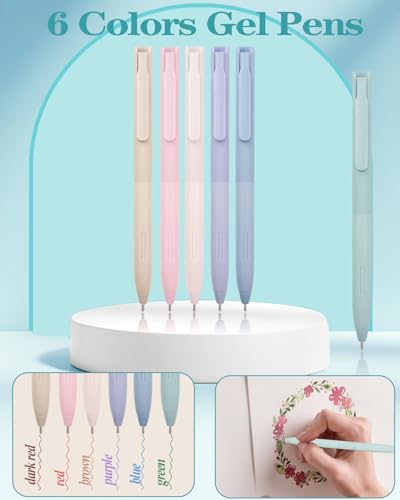 54pcs Aesthetic School Supplies Cute Stationary Set with Pencil Case 12 Highlighters, 5 Black & 6 Color Ink Gel Pens, 6-in-1 Ballpoint Pen,5 Mechanical Pencils 0.5-2.0mm for College Essentials (Blue) - color: Blue
