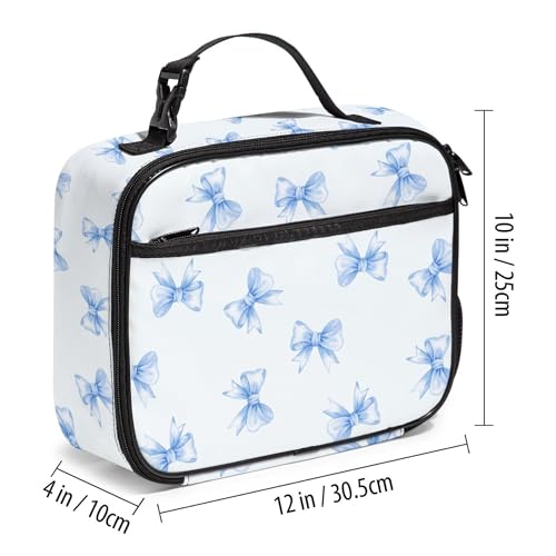 WOBAGMEN Bow Lunch Box for Kids, Cute Insulated Lunch Bag for Boys Girls,Waterproof Lunch Box with Water Bottle Holder for Teens Adults Picnic Travel Back to School (Blue Big Bow) - color: Blue Big Bow