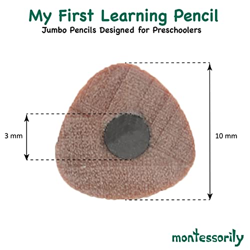 Jumbo Thick Triangular Pencils for Preschooler, Kids, 3-6 yr old - My First Learning Pencil 6B