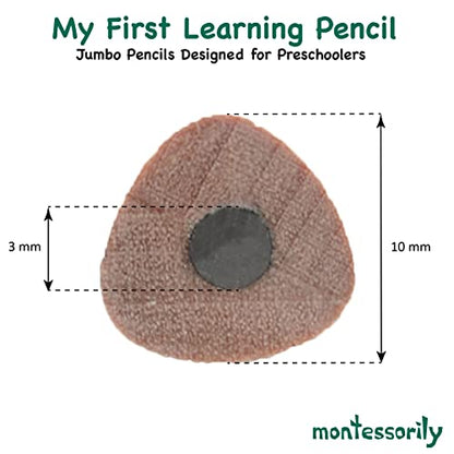 Jumbo Thick Triangular Pencils for Preschooler, Kids, 3-6 yr old - My First Learning Pencil 6B