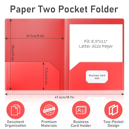 Timart Folders with Pockets-18 Pack, 2 Pocket Folders Fit Letter Size Paper, Plastic File Folders for Documents School Office Home Bussiness - color: Bright, size: 18 Pack