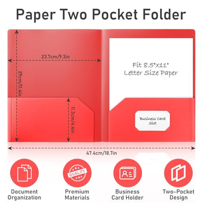 Timart Folders with Pockets-18 Pack, 2 Pocket Folders Fit Letter Size Paper, Plastic File Folders for Documents School Office Home Bussiness - color: Bright, size: 18 Pack