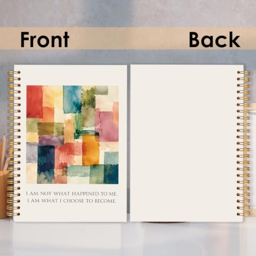 Mental Health Motivational Spiral Notebook for Women Men 5.5x8.3 Inch | Mental Health Gifts for Women Men,I Am Not What Happened to Me Inspirational Carl Jung Quote Notebook Journal - color: Carl Jung Quotes white