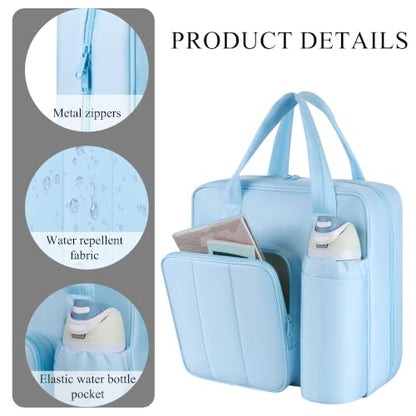 Upgraded Zipper Binder | 3-Inch & 2-Inch O-Rings, 600 Sheet Capacity Trapper Keeper with 13 Inch Laptop Sleeve & Water Bottle Holder, Binder Bag with Multi-Pockets & Shoulder Strap (Blue) - color: Blue