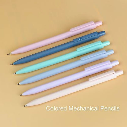 Aesthetic 0.5mm Mechanical Pencil Set 6-Pack Pastel Break-Resistant | Premium Break-Resistant Lead