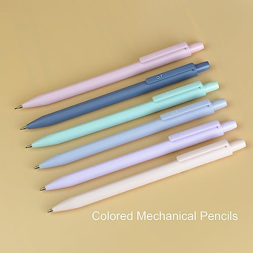 Aesthetic 0.7mm Mechanical Pencil Set 6-Pack Pastel Break-Resistant | Premium Break-Resistant Lead