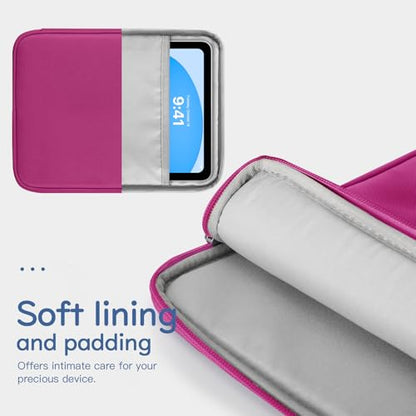 Dadanism 9-11 Inch Tablet Sleeve Bag Carrying Case, Fuchsia | Fits iPad (A16) 11th Gen 11", iPad 10th Gen 10.9" Air 5/4, iPad Air M4/Pro 11", iPad 9/8/7th 10.2", Galaxy Tab A11+ Plus 11" - color: Fuchsia, size: 9-11 inch