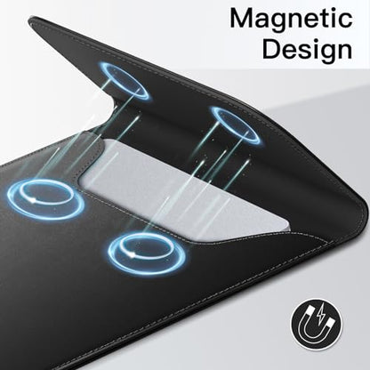 JETech Slim Laptop Sleeve for MacBook Neo (A18 Pro), MacBook Pro 14-Inch(M1-M5, 2020-2026), PU Leather Case with Magnetic Closure (Black - color: Black, size: 14-Inch