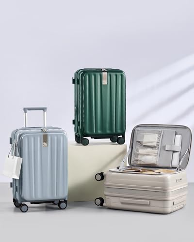 Hanke 26 Inch Expandable Luggage Top Opening Checked Bag Luggage Hard Shell Suitcases with Wheels Lightweight Travel Luggage Heavy Duty Luggage Suitcase with Lock for Woman Men-Blackish Green - color: Blackish Green, size: 26 Inch Expandable