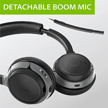 Avantree Alto Clair aptX HD Bluetooth Headset with Microphone, Mute Function, Clear Talking, Hi-Fi Music, Low Latency, Wireless Headphones with Charging Base for Computer, PC, Laptop, Skype, TV