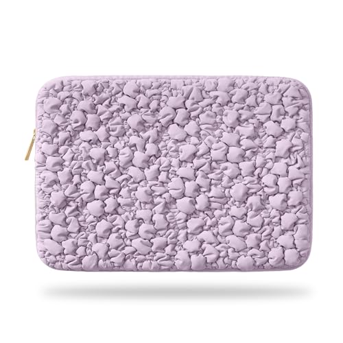 Vandel Puffy Laptop Sleeve Case, 13-14 inch Laptop Sleeve Bag Case 13.3 Inch, Compatible with MacBook Air/Pro 13/Pro 14/iPad Pro 12.9, HP Dell ASUS Computer Bag Cover, Lilac Scrunch - color: e. Lilac Scrunch
