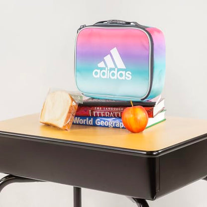 adidas Foundation School Lunch Bag – Insulated Lunchbox, 6L - color: Flow Blur/Signal Orange