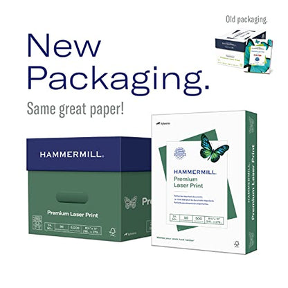 Hammermill Premium Laser Print Paper, 24 lb Copy Paper, 8.5 x 11 Letter Size, 3 Hole - 1 Ream (500 Sheets) - 98 Bright - size: 1 Ream | 500 Sheets, style: 3 Hole (8.5x11)