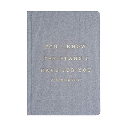 Sweet Water Decor Cute For I Know The Plans I Have For You Journal - Religious Journal for Church Notes and Bible Study Notes - Fabric Journal with Ribbon Bookmark - style: For I Know The Plans I Have For You