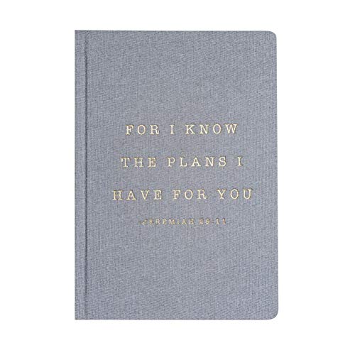 Sweet Water Decor Cute For I Know The Plans I Have For You Journal - Religious Journal for Church Notes and Bible Study Notes - Fabric Journal with Ribbon Bookmark - style: For I Know The Plans I Have For You