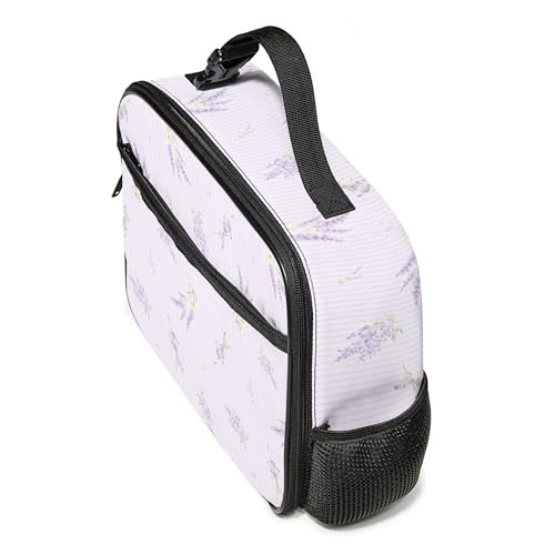 WOBAGMEN Large Lunch Box, Insulated Reusable Lunch Bag with Water Bottle Holder Portable Waterproof Leakproof Lunch Tote Bag Cute Lunch Box(Lilac Lavender) - color: Lilac Lavender