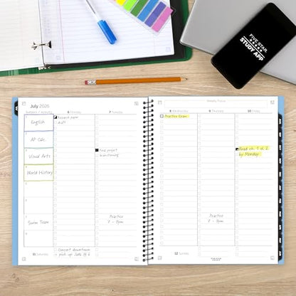 Five Star Planner 2026-2027 Weekly & Monthly Academic 12-Month July-June Advance Student Planner + Study App, 8-1/2" x 11", Blue (CAW65920) - color: Blue, size: Letter (8.5 x 11 inches), style: 2026-2027