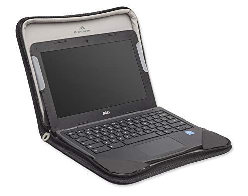 Brenthaven Tred Zip Folio Work-in Case Fits 13 inch Laptops, MacBooks and Chromebooks - Durable, Lightweight, and Secure Protection for College, Office, Business or Personal Use - Black