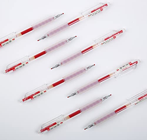 czxwyst GP270 Refillable & Retractable Gel Ink Pens with Soft Grip Large Capacity 0.5mm Fine Point 12-Pack (Red) - color: Red