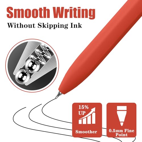 Piochoo Gel Pens, 8 Pcs 0.5mm Black Ink Pens Fine Point Smooth Writing Pens, High-End Series Pens for Journaling Note Taking, Cute Office School Supplies Gifts for Women Men - color: Pink Colors