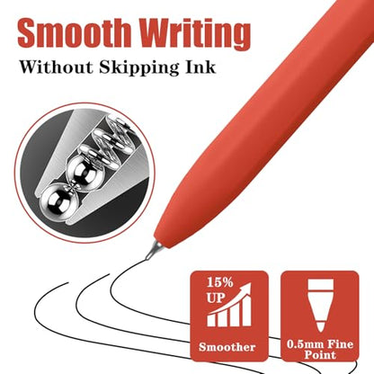 Piochoo Gel Pens, 8 Pcs 0.5mm Black Ink Pens Fine Point Smooth Writing Pens, High-End Series Pens for Journaling Note Taking, Cute Office School Supplies Gifts for Women Men - color: Pink Colors