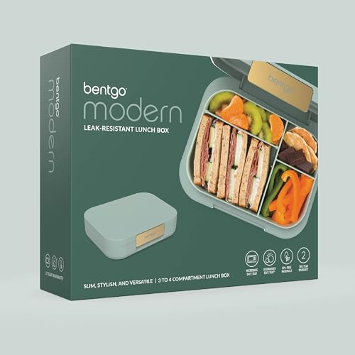 Bentgo® Modern - Leak-Resistant Bento Lunch Box For Adults, Teens, & Larger Appetites; Reusable BPA-Free Meal Prep Container with 3 or 4 Compartments, Dishwasher/Microwave Safe; 5 Cups (Mint Green) - color: Mint Green