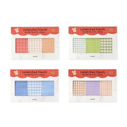 Monolike Color Palette Sticky Unmatched Friends B Set 4p - Self-Adhesive Memo Pad 30 Sheets - color: Unmatched Friends B Set